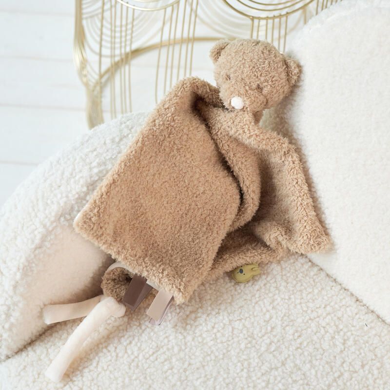 Maxi Doudou ours bouclette Caramel - NATTOU
