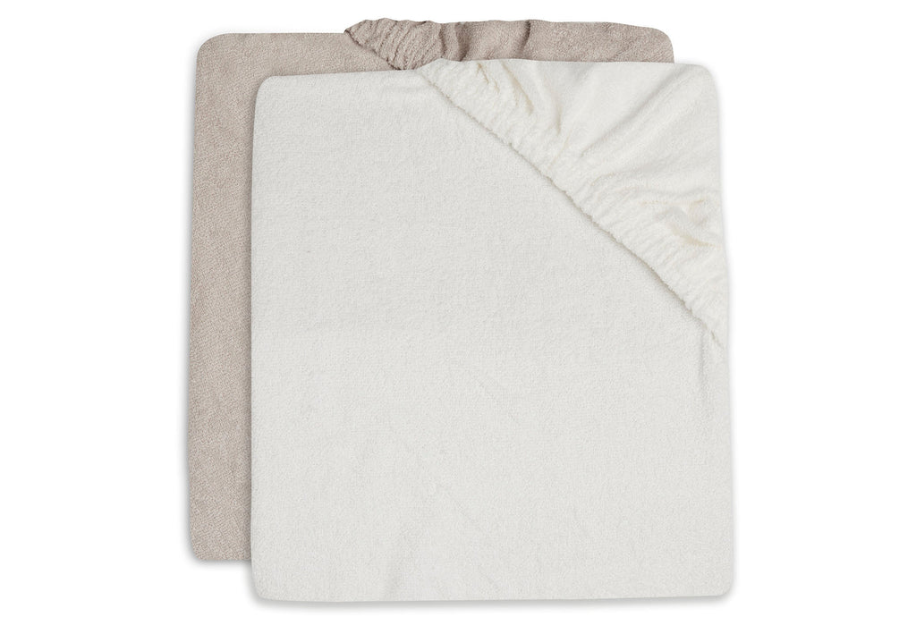 lot de 2 housses de matelas à langer ivoire/nougat