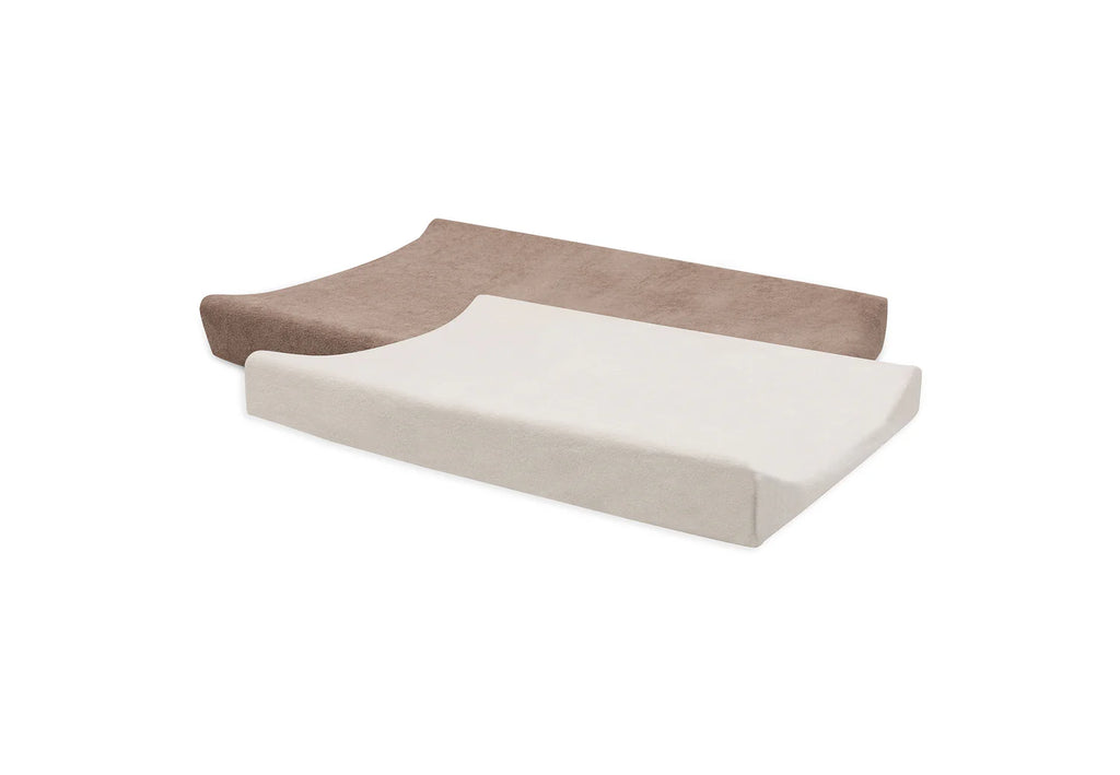 lot de 2 housses de matelas à langer coffee/ivoire