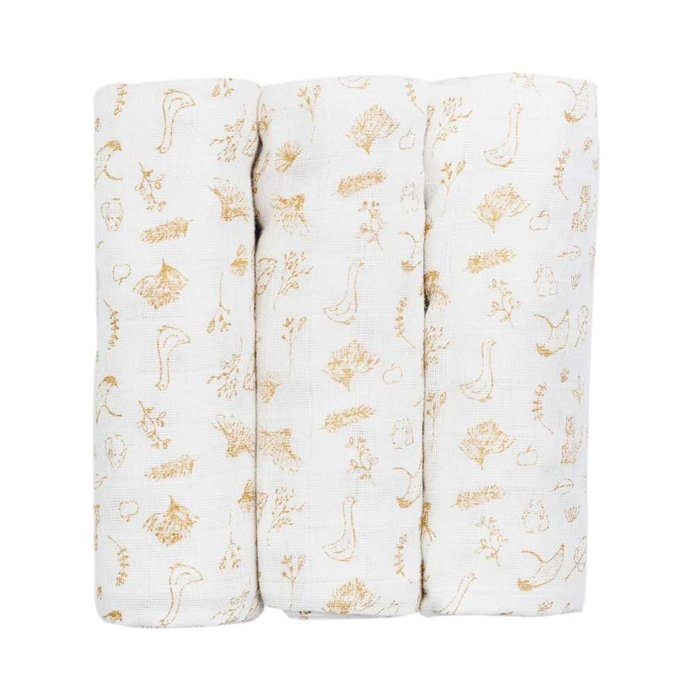langes gaze de coton small 70x70cm - Wonderfull - lot de 3
