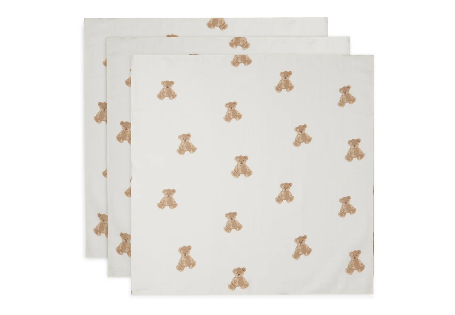 langes gaze de coton small 70x70cm - Teddy Bear - lot de 3