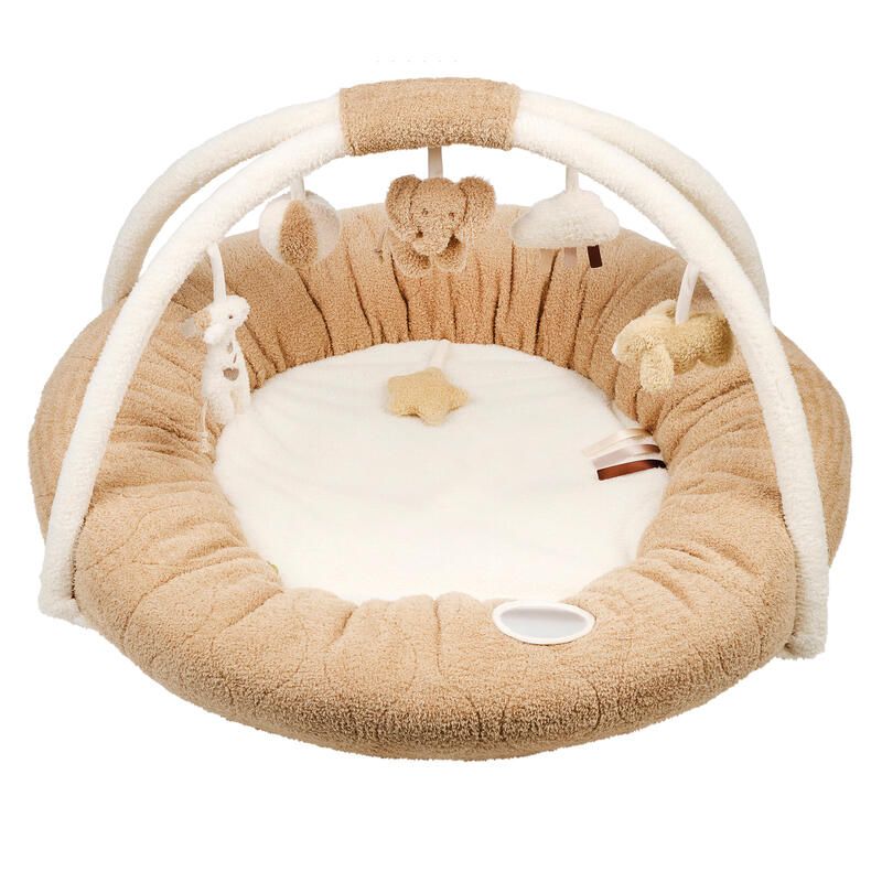 Tapis pouf avec arches Teddy Bouclette naturel 90cm - Ecru - NATTOU