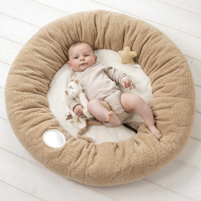 Tapis pouf avec arches Teddy Bouclette naturel 90cm - Ecru - NATTOU