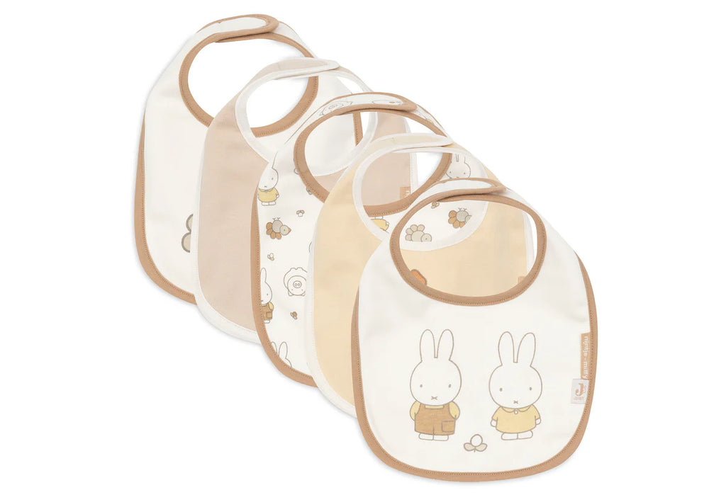 Lot de 5 bavoirs Jersey Imperméables - Miffy Family Farm - JOLLEIN