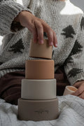Gobelets empilables, beige, Silicone - LEO ET LEA