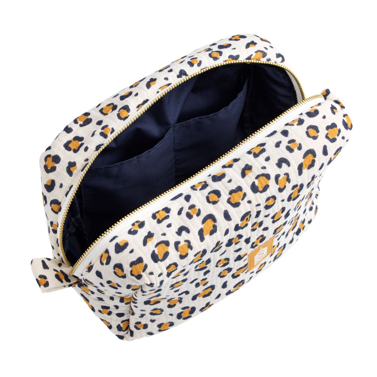 Trousse de toilette gaze de coton collection LEOPARD