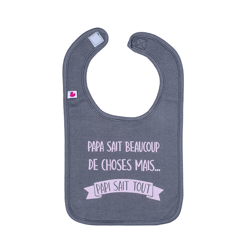 Bavoir "Papi sait tout" fille