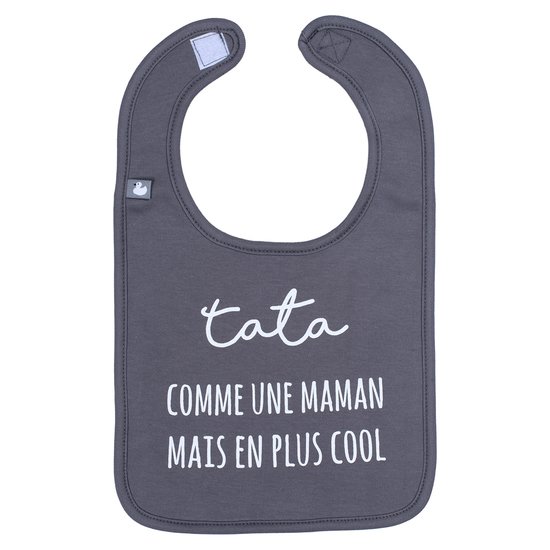 Bavoir "Tata…" gris anthracite