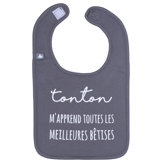 Bavoir "Tonton…" gris anthracite