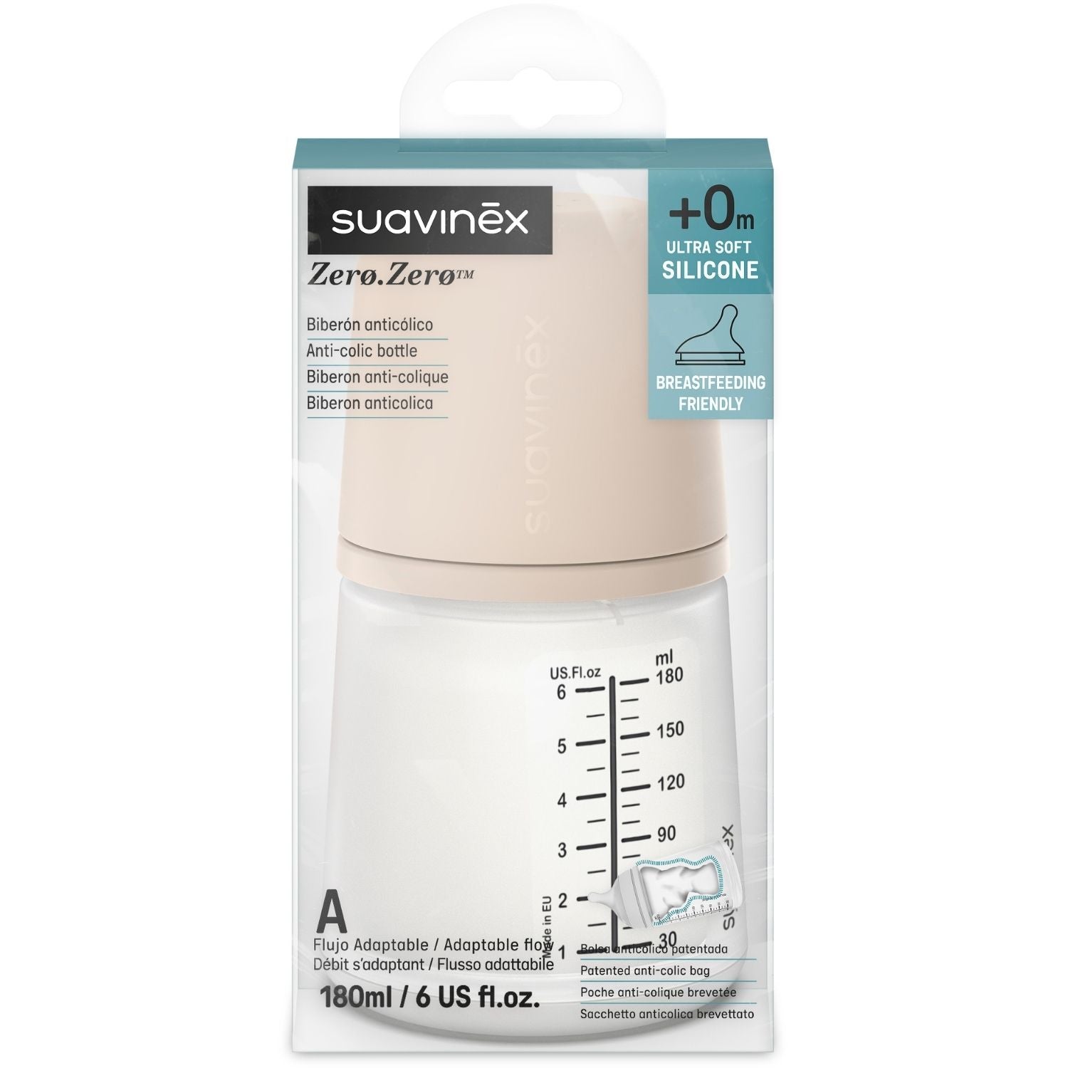 Biberon anti-colique Zerø.Zerø - SUAVINEX (existe en 3 débits)