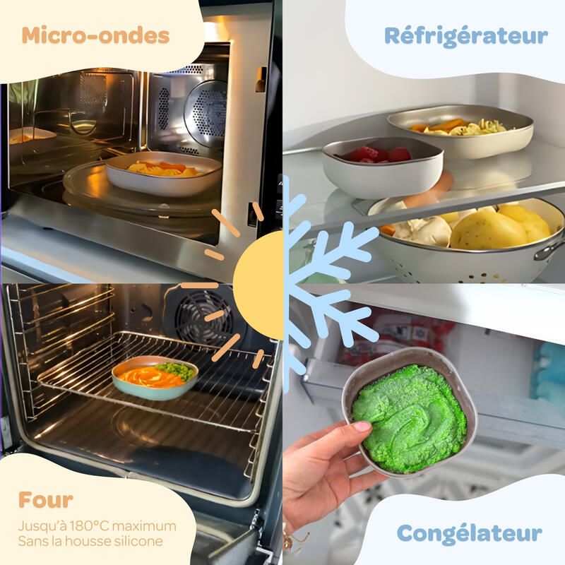 Coffret repas inox - BEABA (existe en 3 couleurs)