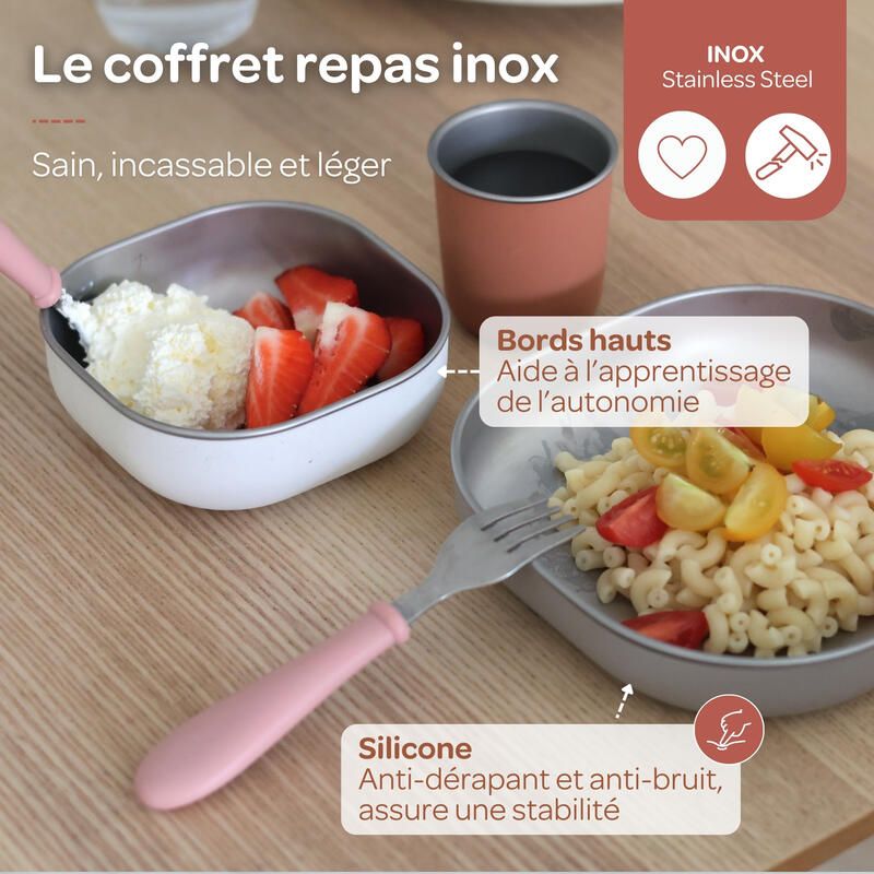 Coffret repas inox - BEABA (existe en 3 couleurs)