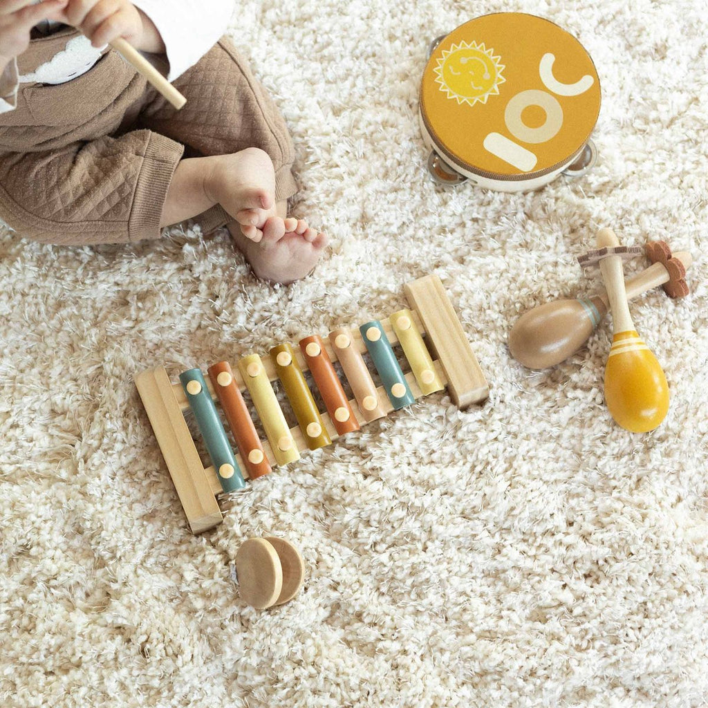 Coffret musical en bois 4 instruments