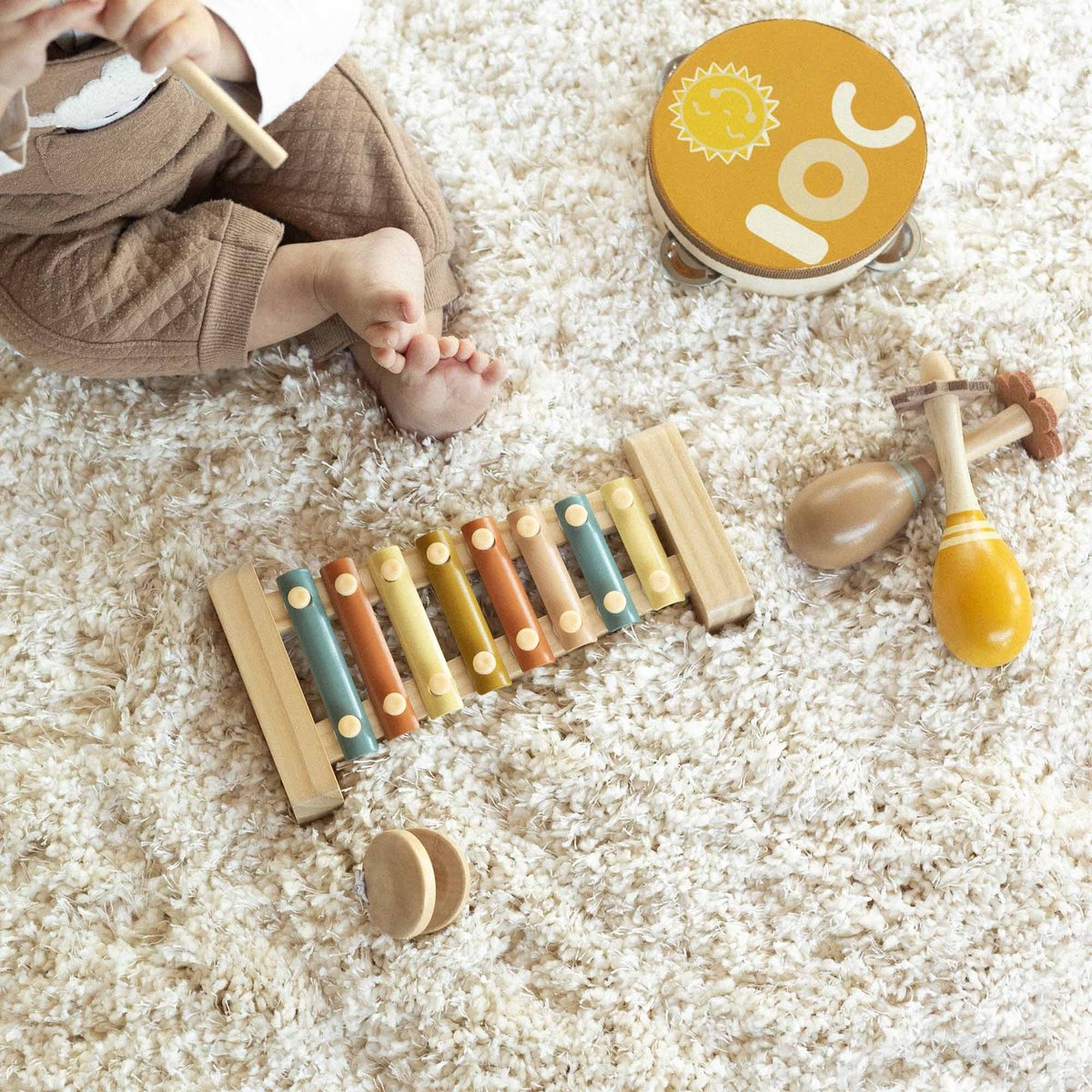 Coffret musical en bois 4 instruments