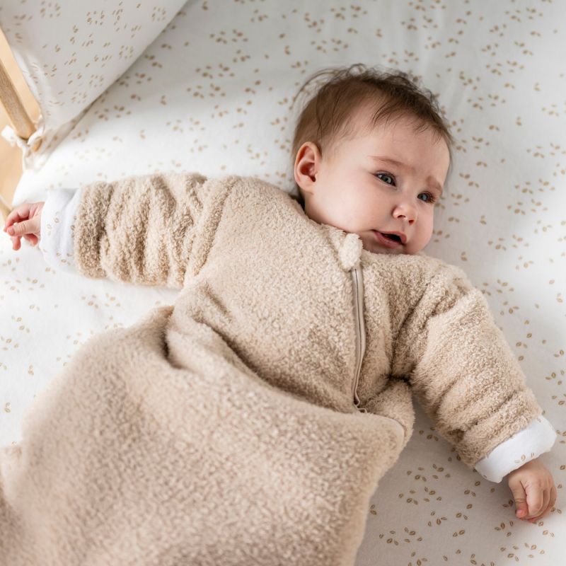 Beige Terry Sleeve Sleeping Bag - NATTOU