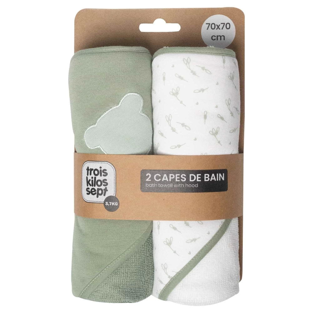 Lot de 2 capes de bain ourson
