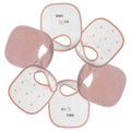 Lot de 6 bavoirs naissance - Petits Cœurs rose
