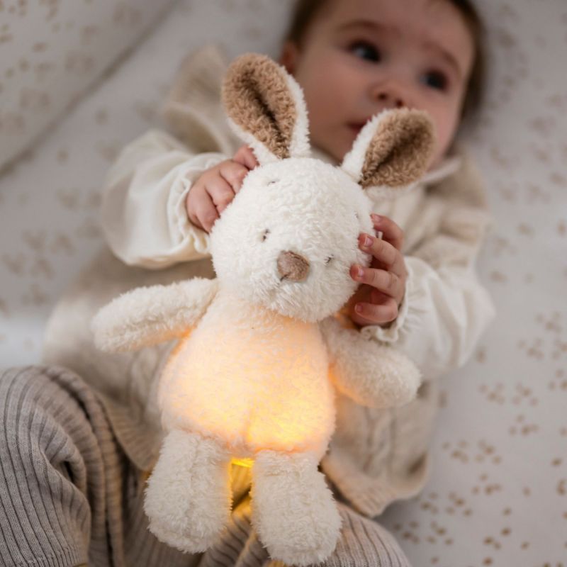 Mini Plush Teddy Rabbit Night Light - Ecru - NATTOU