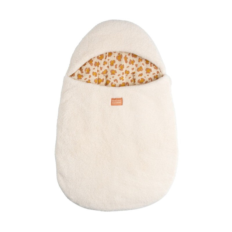 Nid d'ange bébé 5 attaches en sherpa et intérieur gaze de coton "Petit Chou"