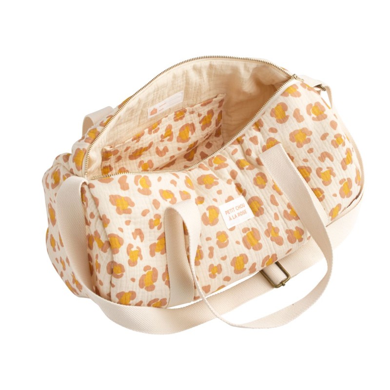 Sac bowling en gaze de coton léopard "Petit Chou"