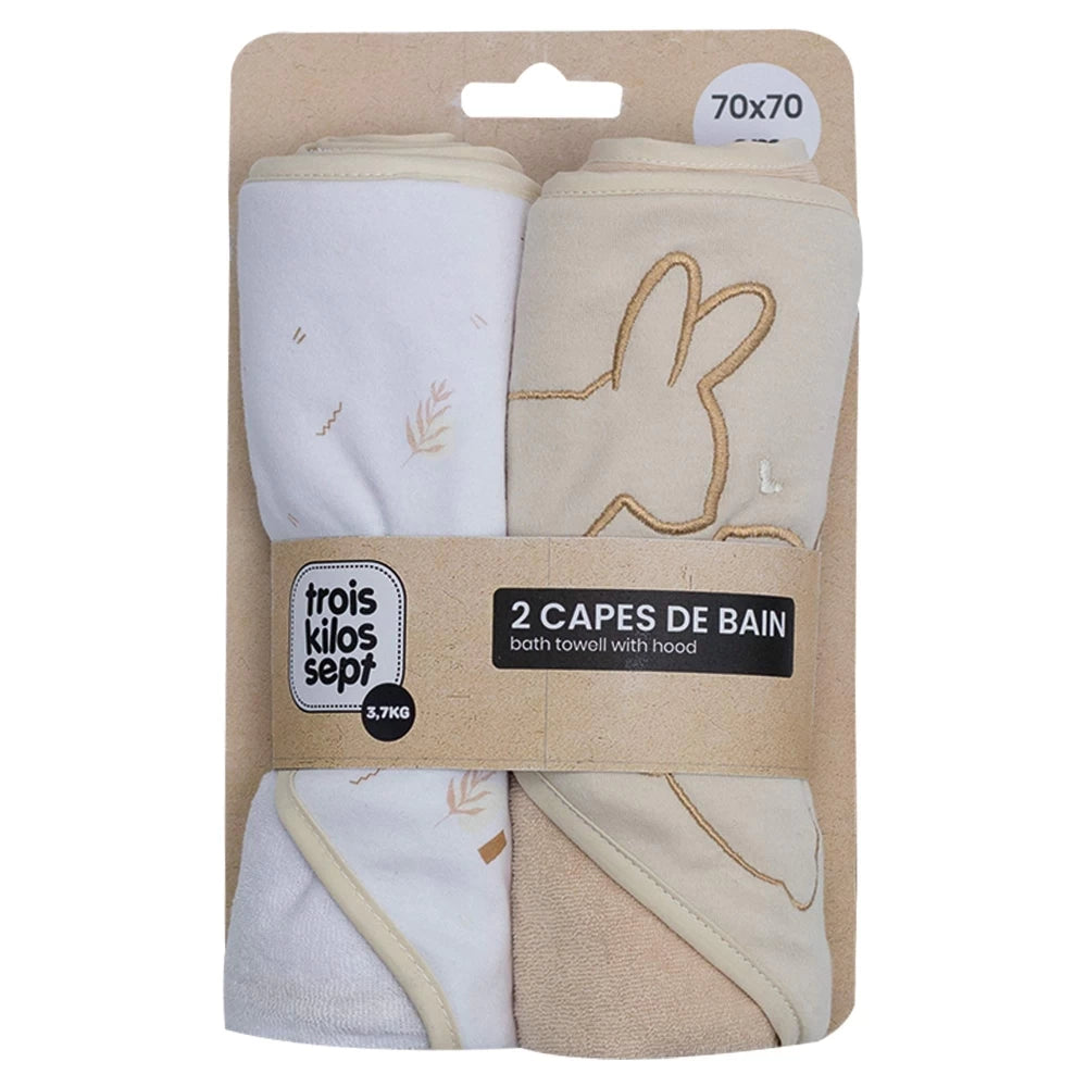 Lot de 2 capes de bain lapin