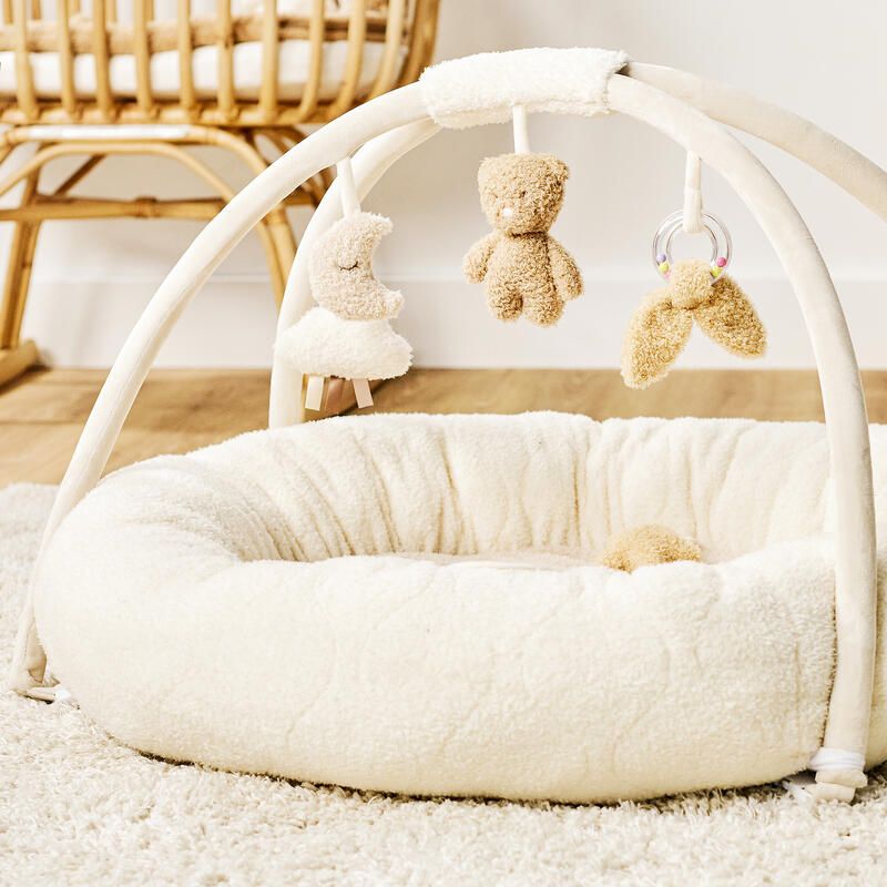Tapis pouf avec arches Teddy Bouclette 90cm - Ecru - NATTOU