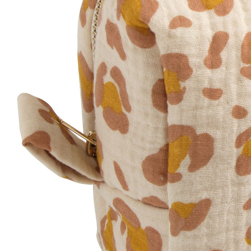 Trousse de toilette en gaze de coton imprimé léopard "Petit Chou"