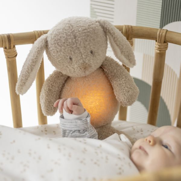 NATTOU Sleepy Rabbit Teddy Bear Night Light - Ecru